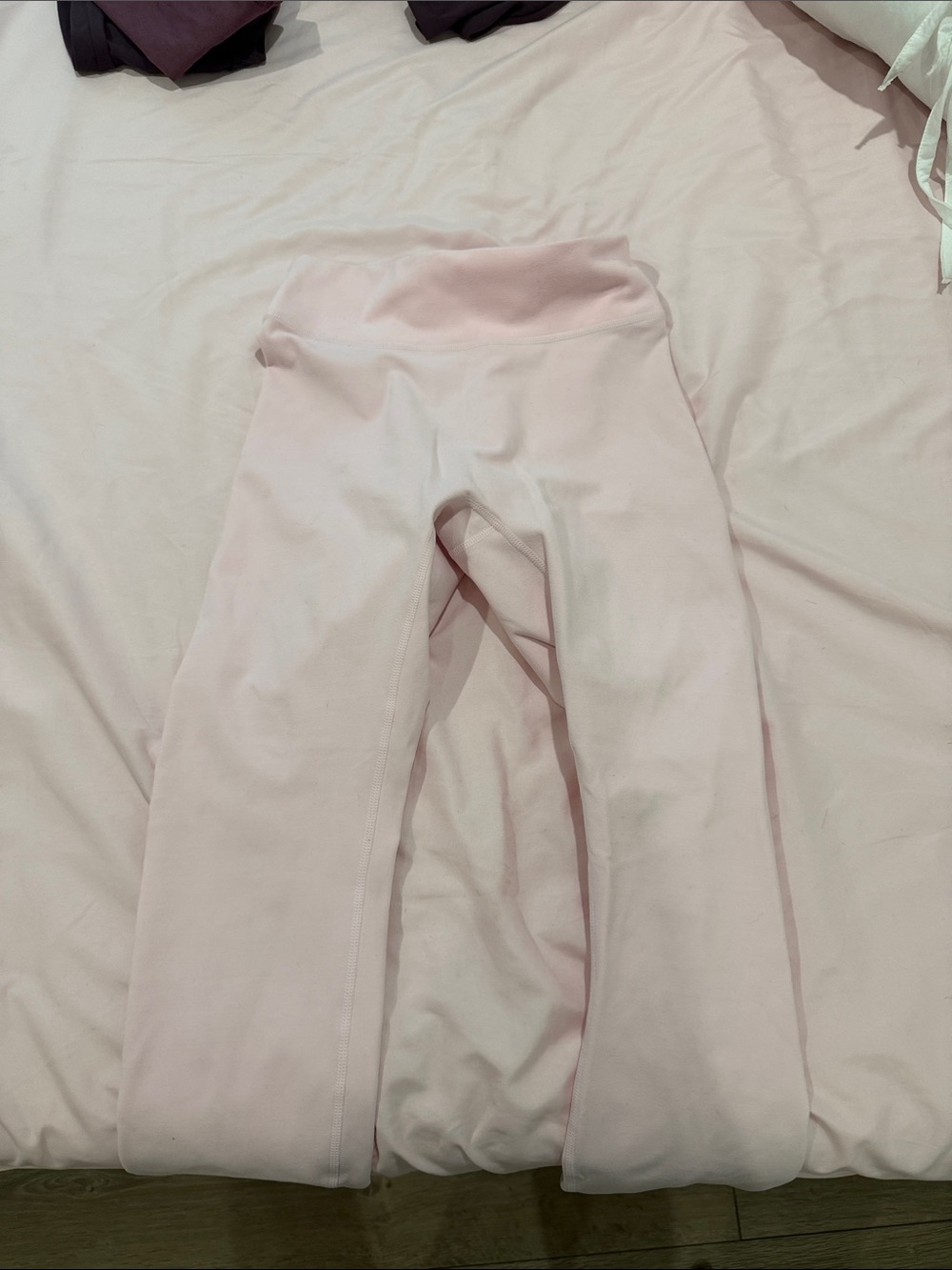 Kids Fleece-Lined Light Pink Leggings